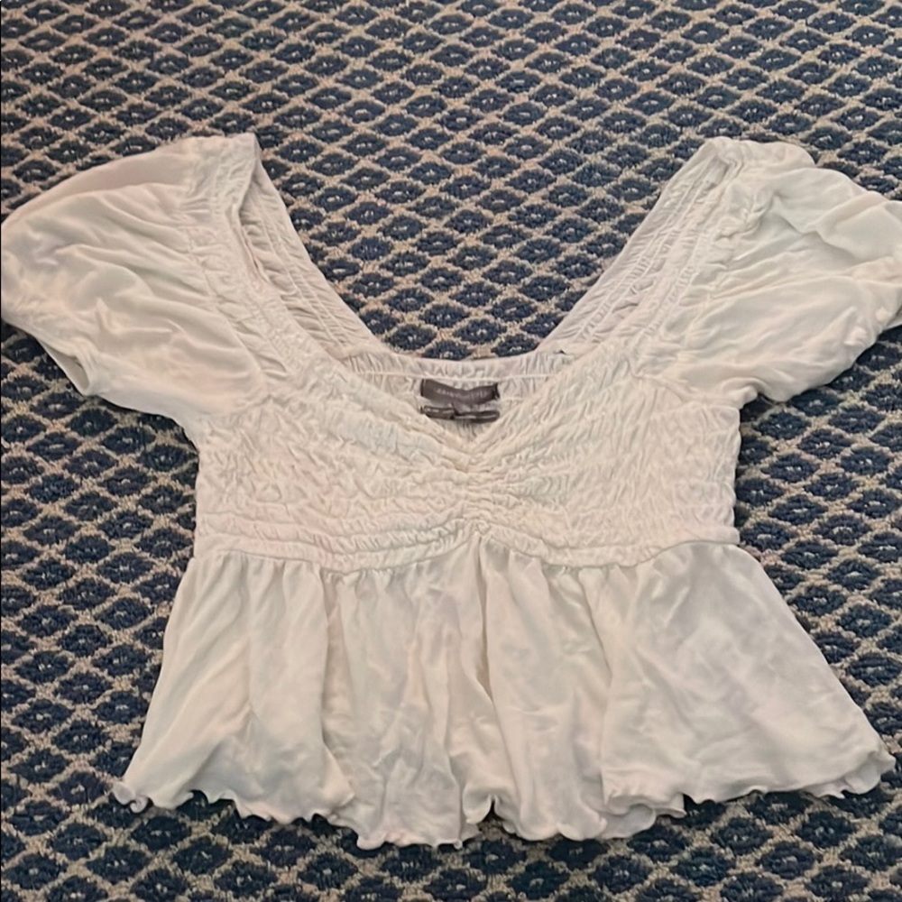 Urban Outfitter White Rouched Top